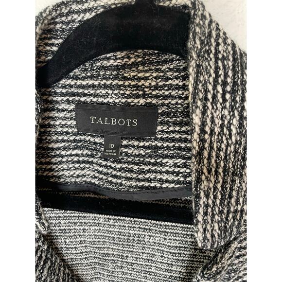 Talbots Black and White Woven Blazer sz 10 Blazer Career Wear business casual - Picture 3 of 4